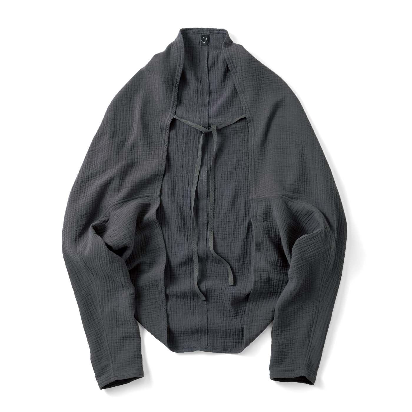 el:ment［エルメント］|el:ment　コットン100％ダブルガーゼ ずれ落ちにくいひも付き軽やかボレロカーディガン〈ＵＶ対策〉の会|〈石板（せきぱん）色〉