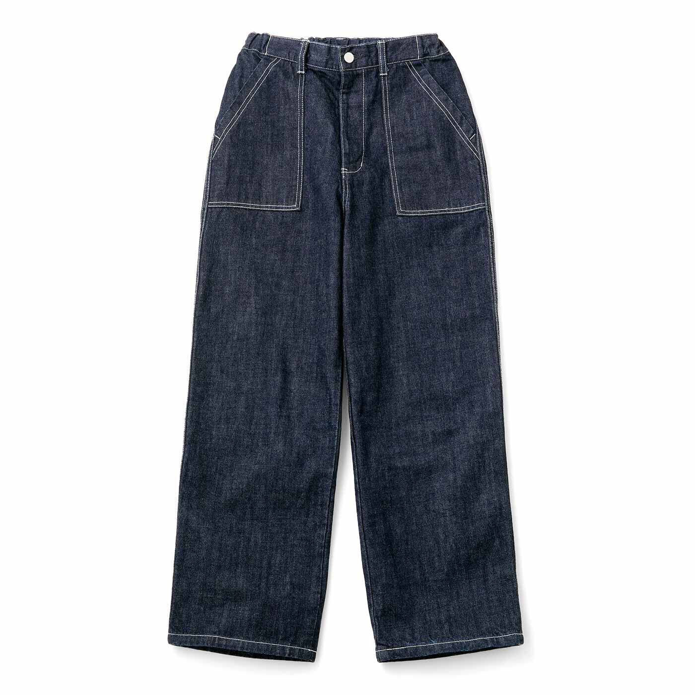 SAANA JA OLLI [サーナヤオッリ]|サーナ ヤ オッリ 広島・福山で出合った パッチポケットストレートデニムパンツ〈インディゴネイビー〉|FRONT