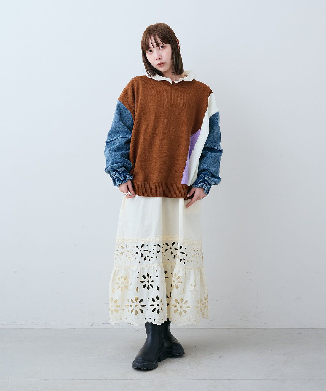 MEDE19F|ヴィンテージライク ネグリジェワンピース〈クリーム〉のコーディネート