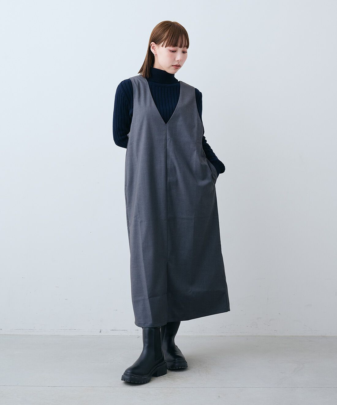 THREE FIFTY STANDARD［スリーフィフティースタンダード］|日本製コットン100％ リブ タートルのコーディネート