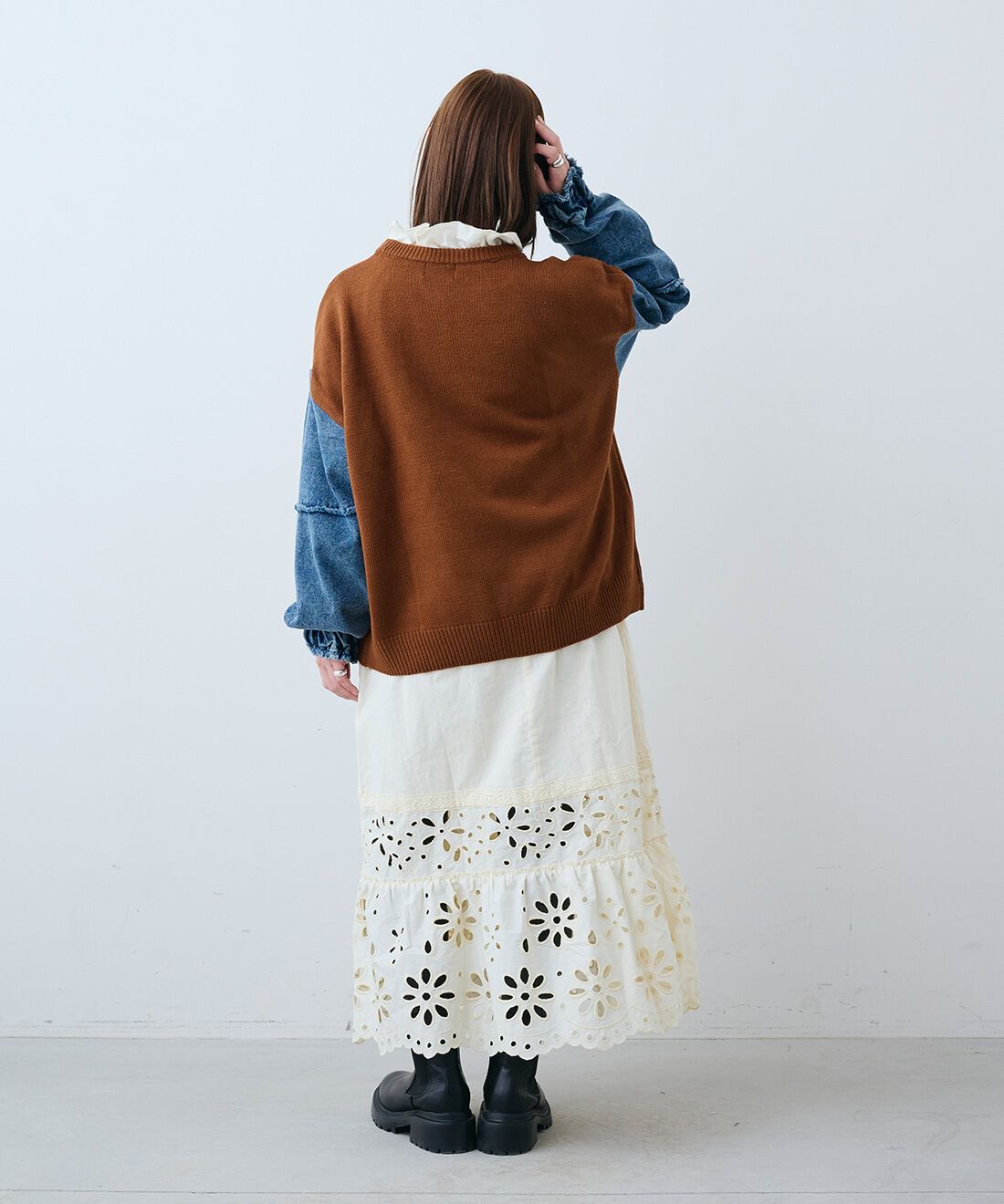 MEDE19F|ヴィンテージライク ネグリジェワンピース〈クリーム〉のコーディネート