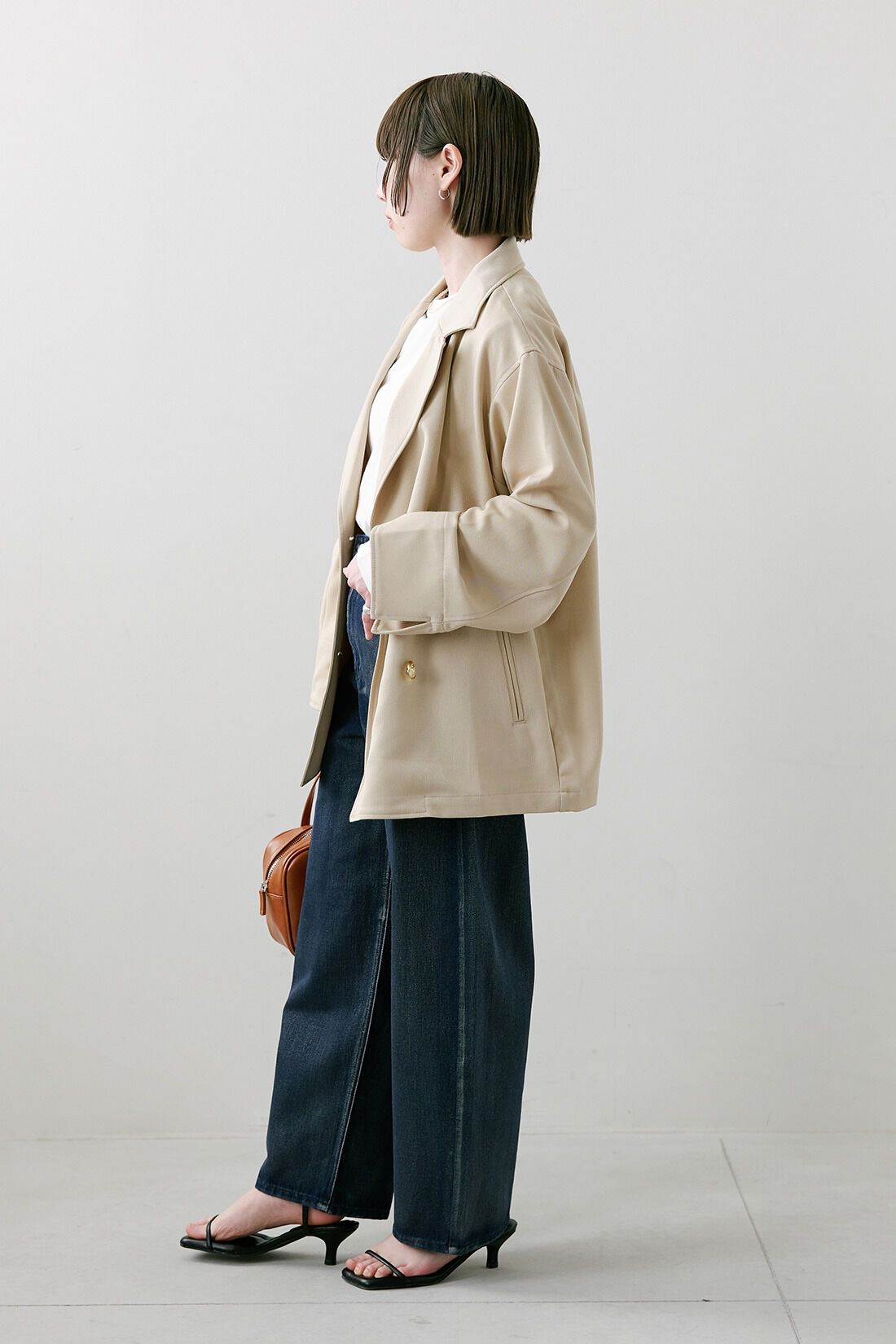 IEDIT|きれいだね ストレッチ ジャケット ベージュのコーディネート