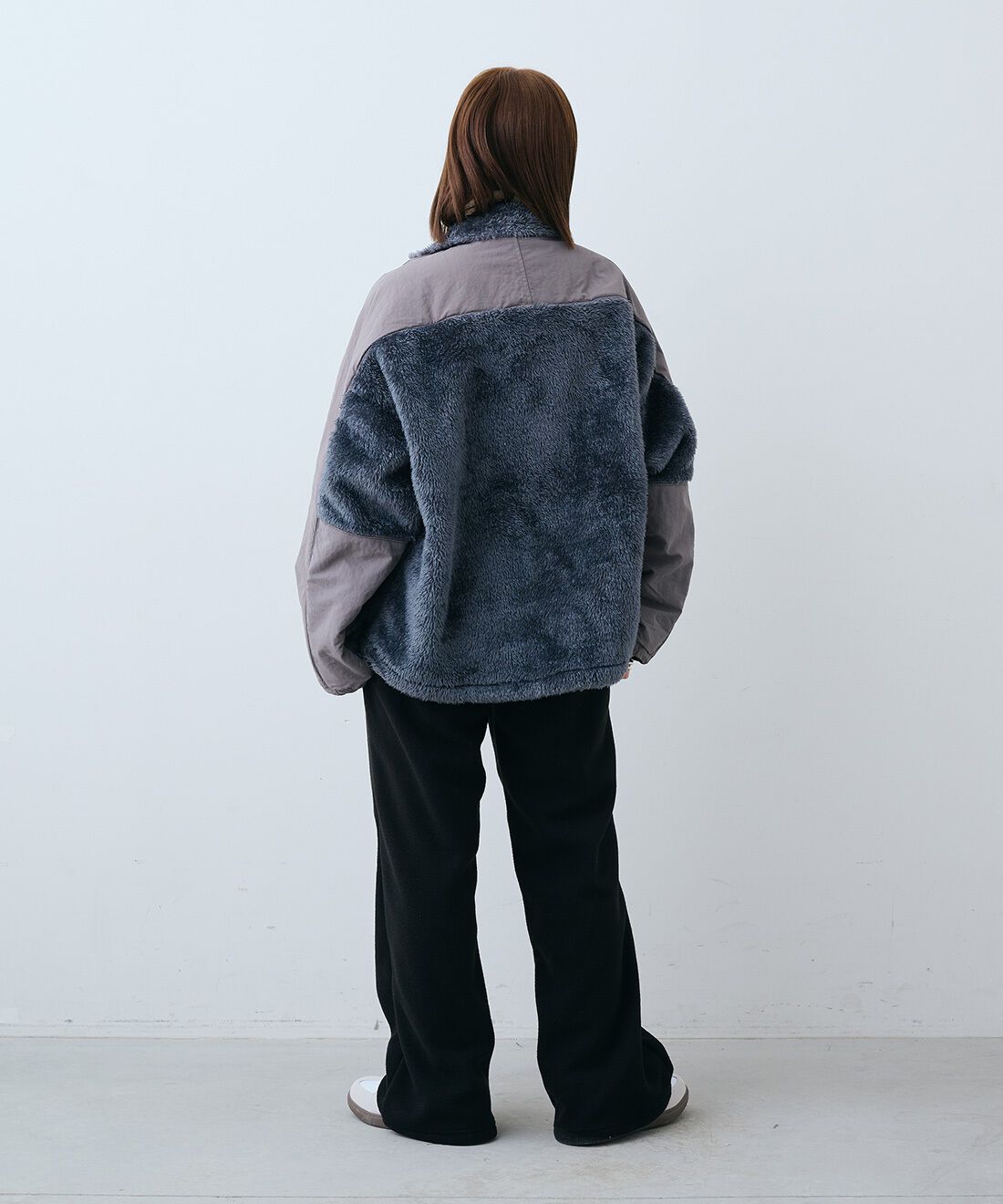 MEDE19F|綿 タートルニットの会とGERRY（R）  フリースパンツ〈ブラック〉のコーディネート