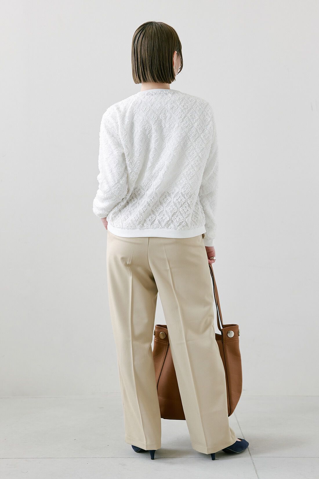 IEDIT|週７活躍 きれいだね パンツ ワイドストレート  ベージュのコーディネート