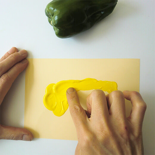 ミニツク特急便|脳がめざめるお絵かきプログラム　オイルパステル編用　画材セット１「指で描くピーマン」