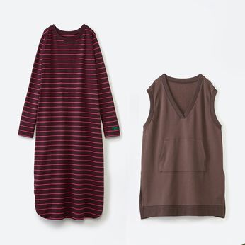 haco!［ハコ］ | TWO-PIECE ワンピース＆ベスト〈ブラウン〉