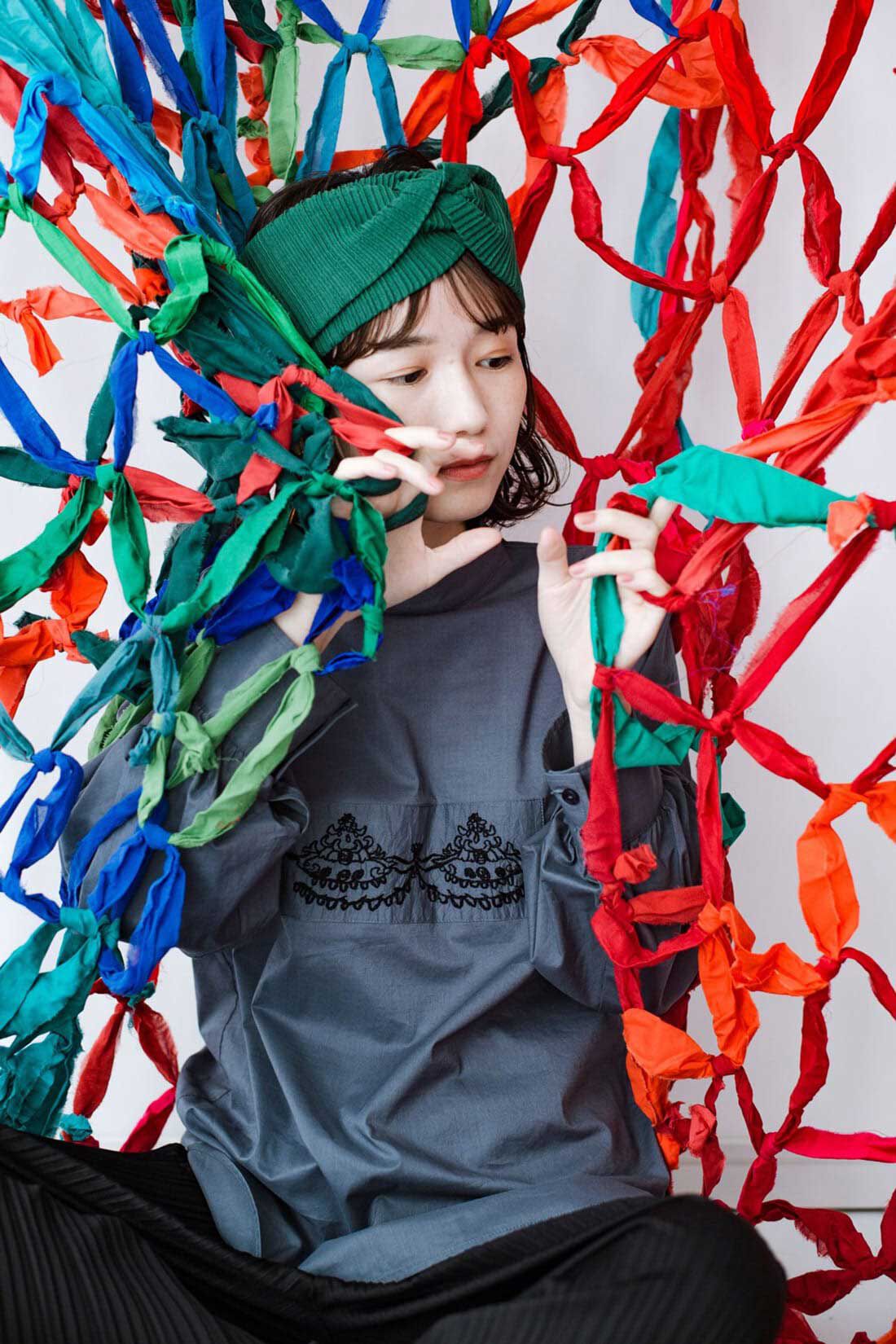 haco!［ハコ］|ｈａｃｏ！　上品な刺繍がまるでレースのよう　オーガニックコットンの袖ぽんわりブラウス　ｆｒｏｍ　Ｓｔｉｔｃｈ　ｂｙ　Ｓｔｉｔｃｈ