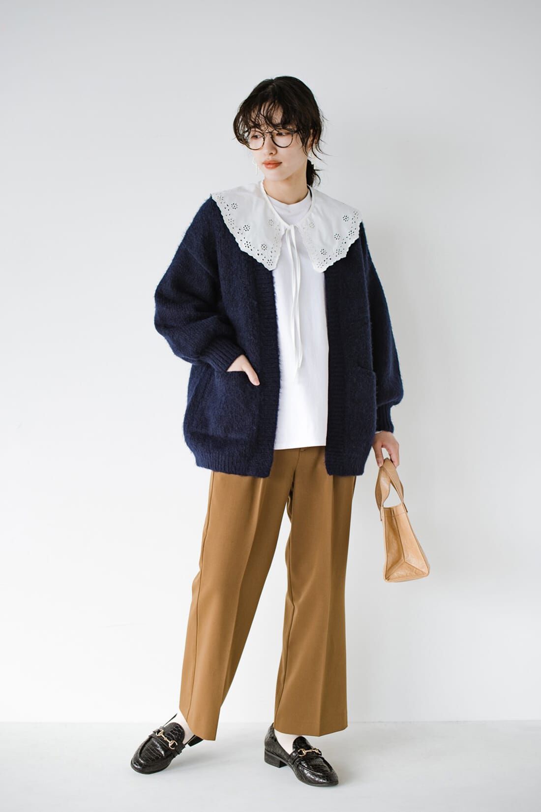 haco!［ハコ］|ｈａｃｏ！　取り外し自在！シンプルにも今っぽくも着られて便利な大人の衿付きニット　ｂｙ　ｑｕｅ　ｍａｄｅ　ｍｅ