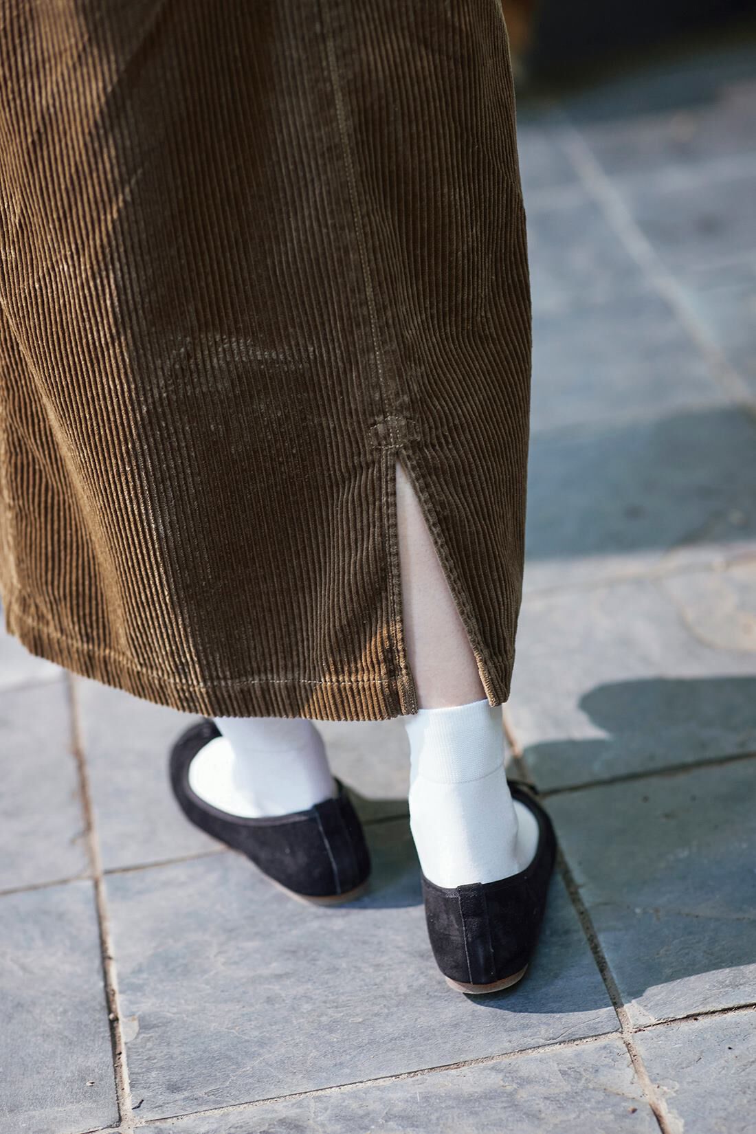 フェリシモギフトショップ|サニークラウズ　コール天ジャンパースカート〈レディース〉茶|モデル身長162cm/着用サイズM