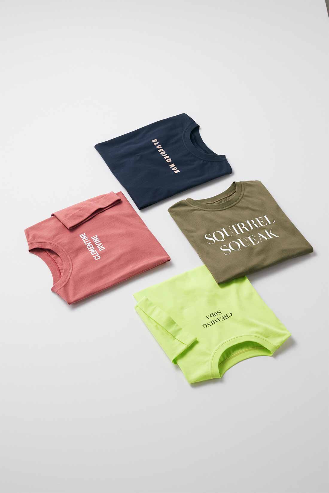 フェリシモギフトショップ|リブ イン コンフォート&times;500色の色えんぴつコラボ トルコオーガニックコットン五分袖Tシャツ〈ネイビー〉