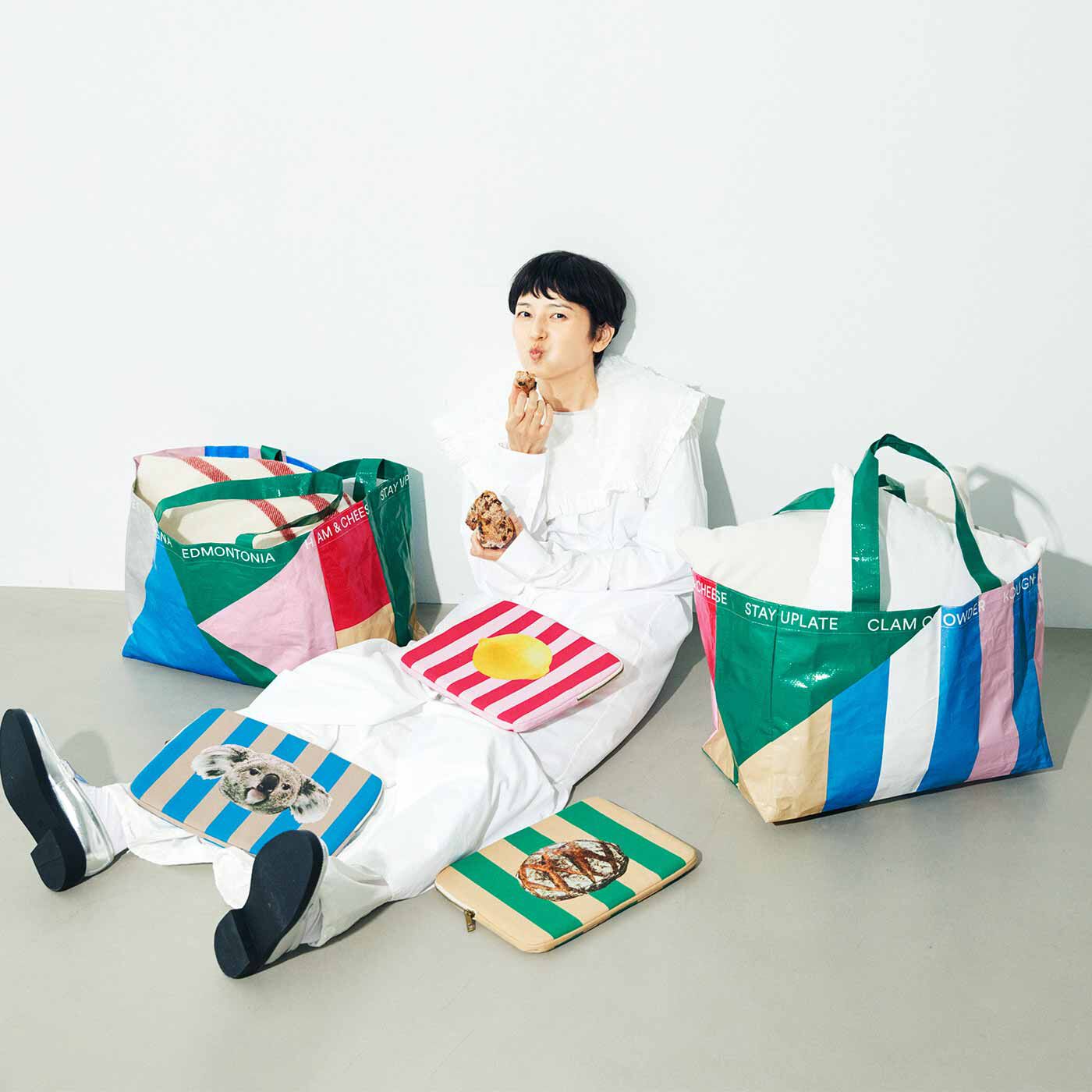 フェリシモギフトショップ|菊池 亜希子さん&times;ラミプリュス　記憶の中の色と好きをデザインした　アートピースのようなビッグバッグ