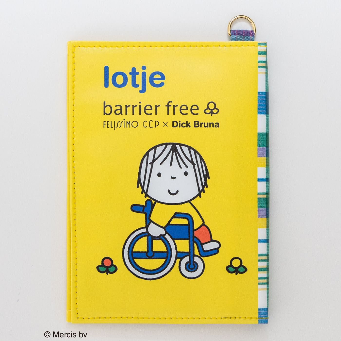 フェリシモギフトショップ|CCP&times;ディック・ブルーナ　バリアフリー　カードも入る　両面窓の手帳ケース　マドラスチェック〈ロッテ〉|リールやストラップをつけられる金具付き