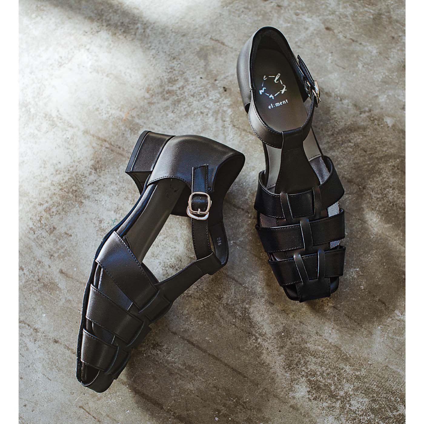 フェリシモギフトショップ|el:ment　神戸・長田の職人仕立て 足あたりやさしい本革グルカサンダル〈スミ〉