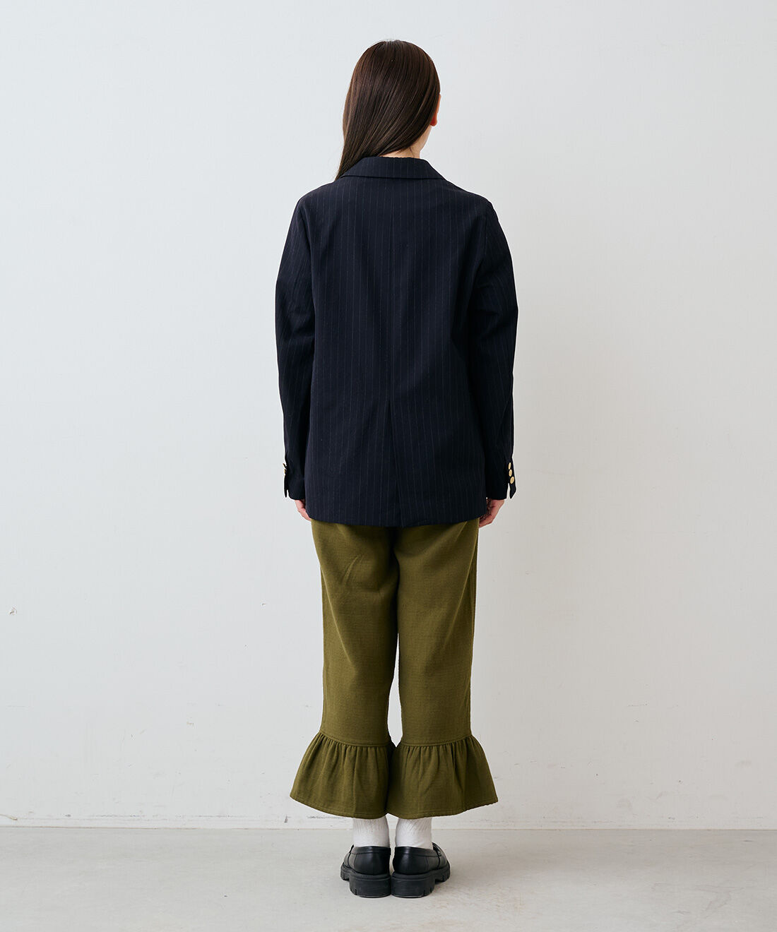 mensha!［メンシャ！］|mensha!　ネグリジェ気分 コットン微起毛 ヘムフリルワイドパンツの会|モデル身長：169cm　着用サイズ：M