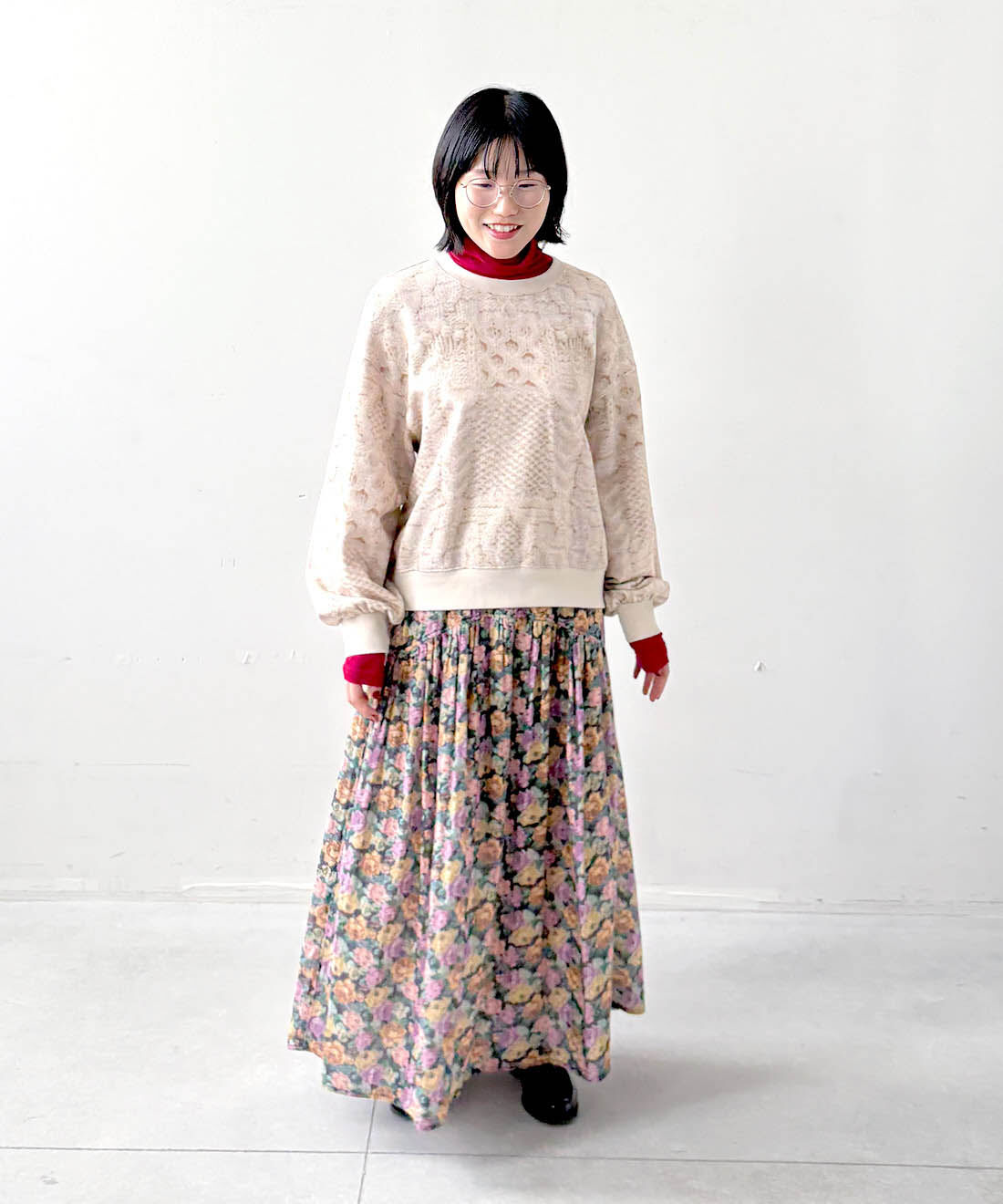 mensha!|まるでニット！？ 軽くてやわらかな ガーゼ裏毛トップスと[いっしょ買いで 220円OFF] ガーゼ タートルネックと〈ガーゼ〉カットソー タートルネックのコーディネート