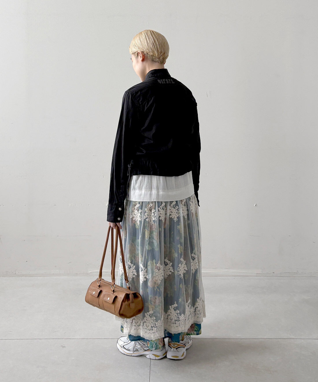 mensha!|チュールレースとガーゼのキャミワンピースのコーディネート