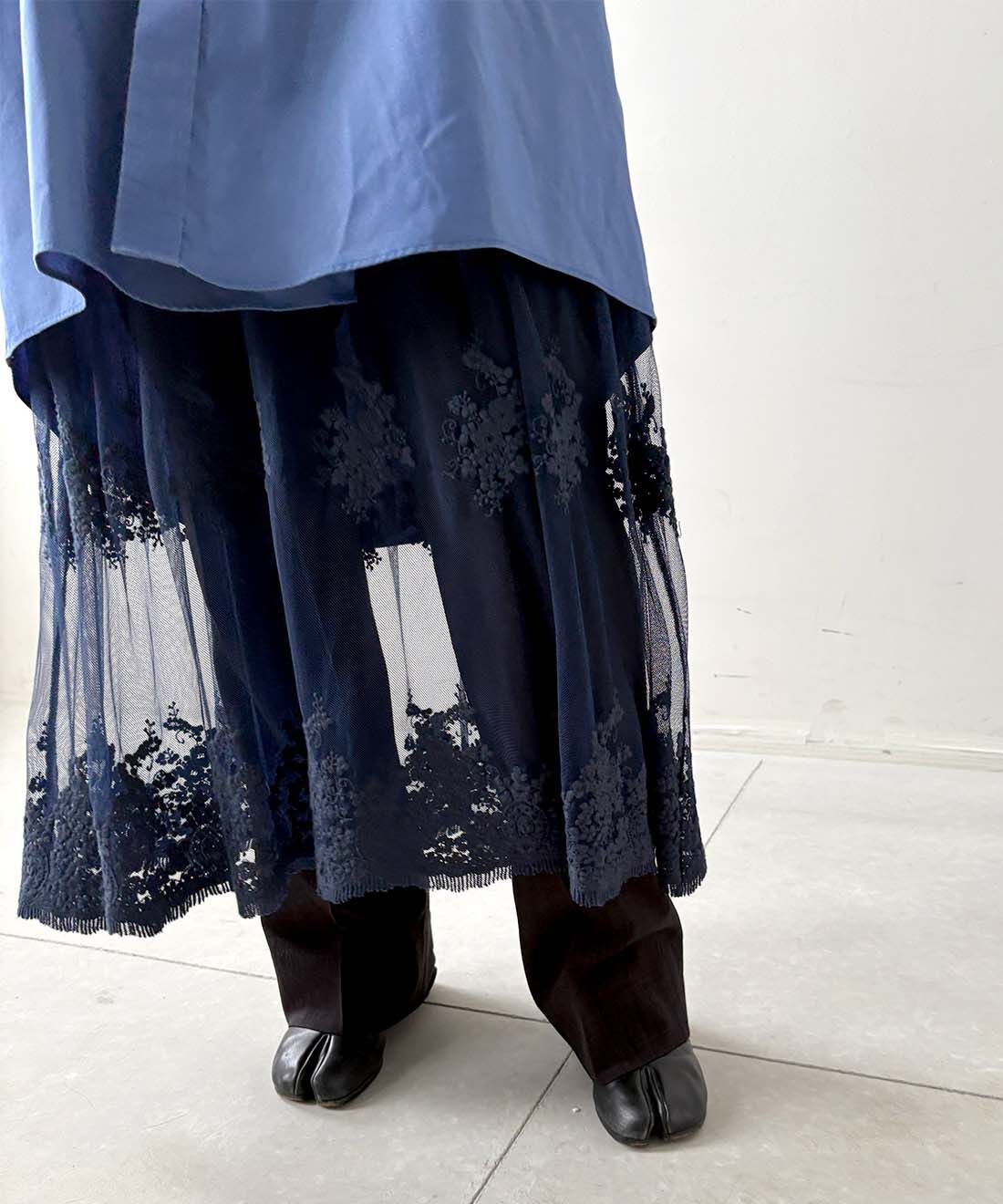 mensha!|チュールレースとガーゼのキャミワンピースのコーディネート