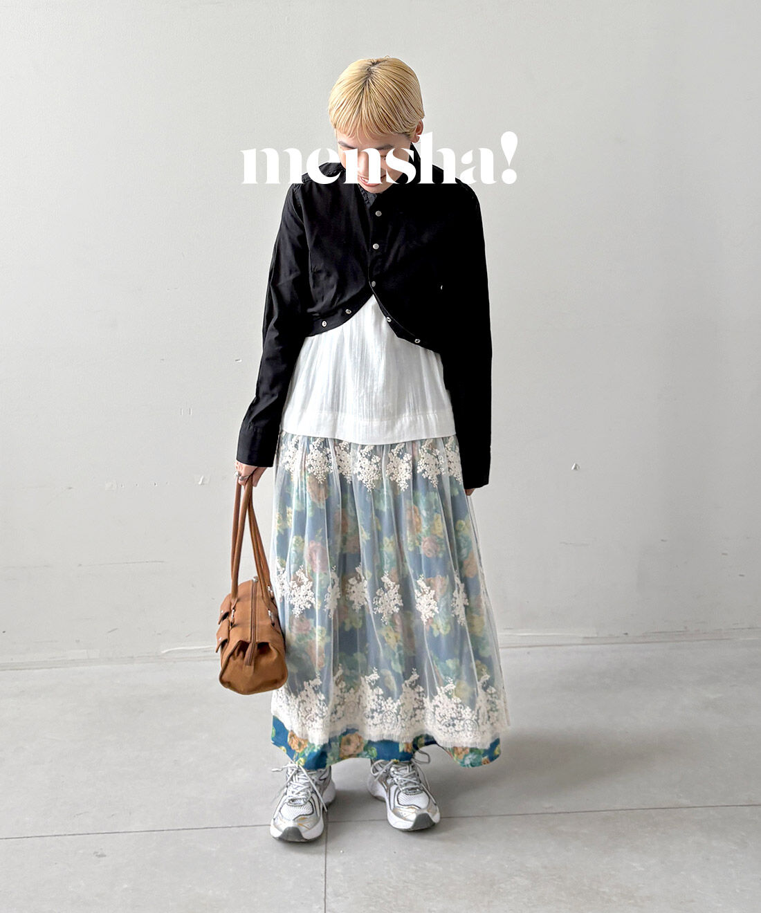 mensha!|チュールレースとガーゼのキャミワンピースのコーディネート