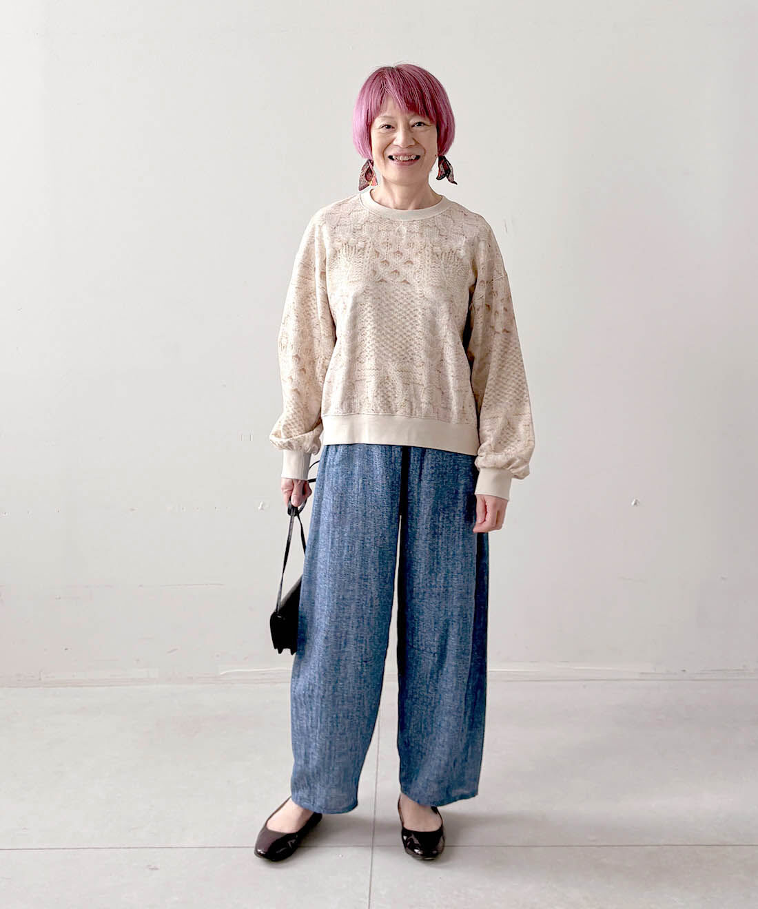 mensha!|まるでニット！？ 軽くてやわらかな ガーゼ裏毛トップスのコーディネート