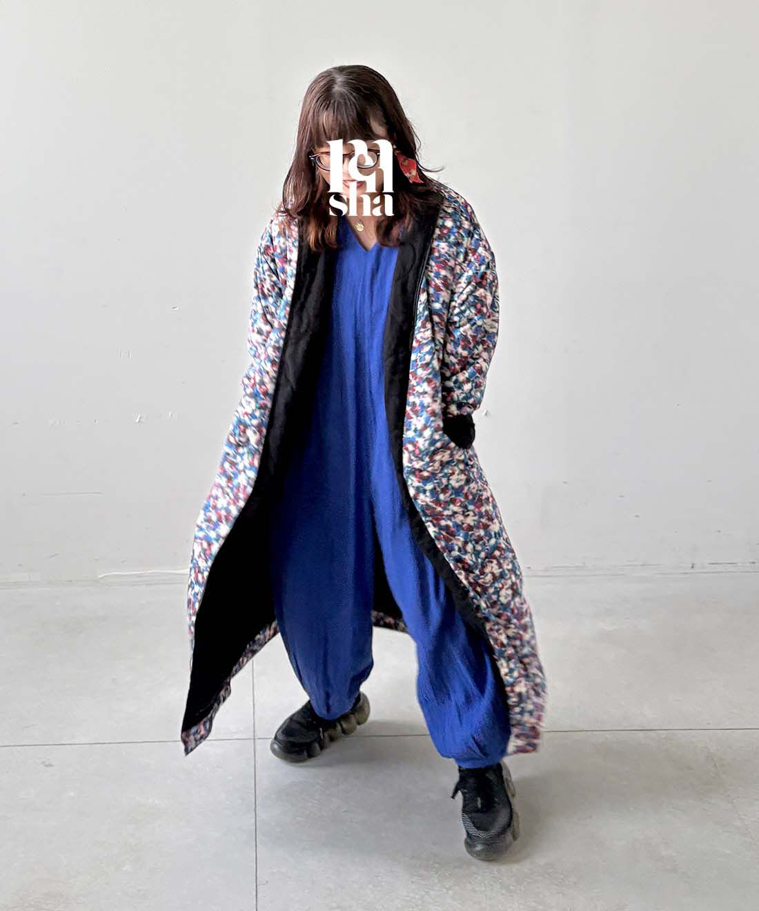 mensha!［メンシャ！］|ガーゼでドレスアップオールインワン〈サファイアブルー〉のコーディネート