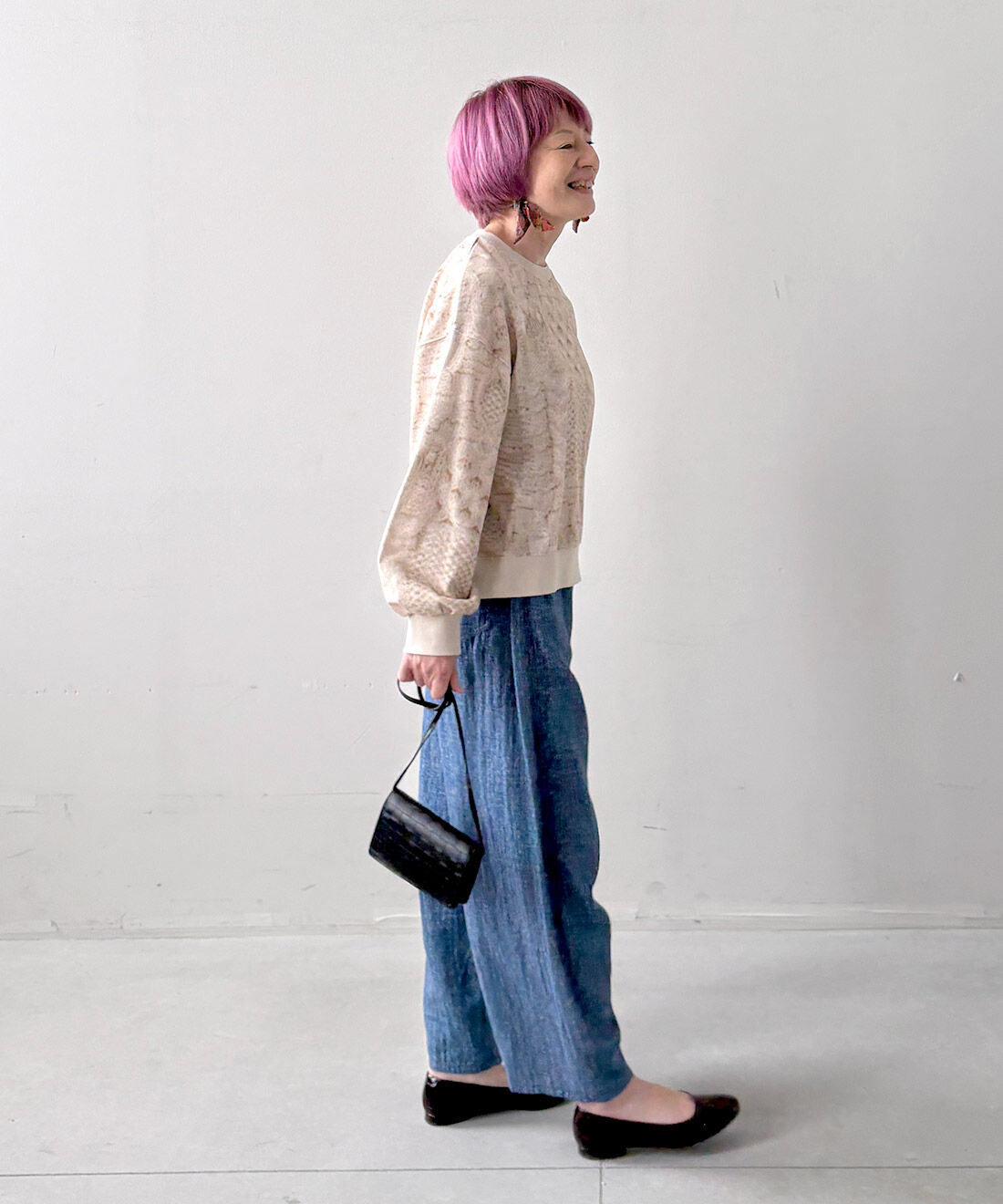 mensha!|まるでニット！？ 軽くてやわらかな ガーゼ裏毛トップスのコーディネート