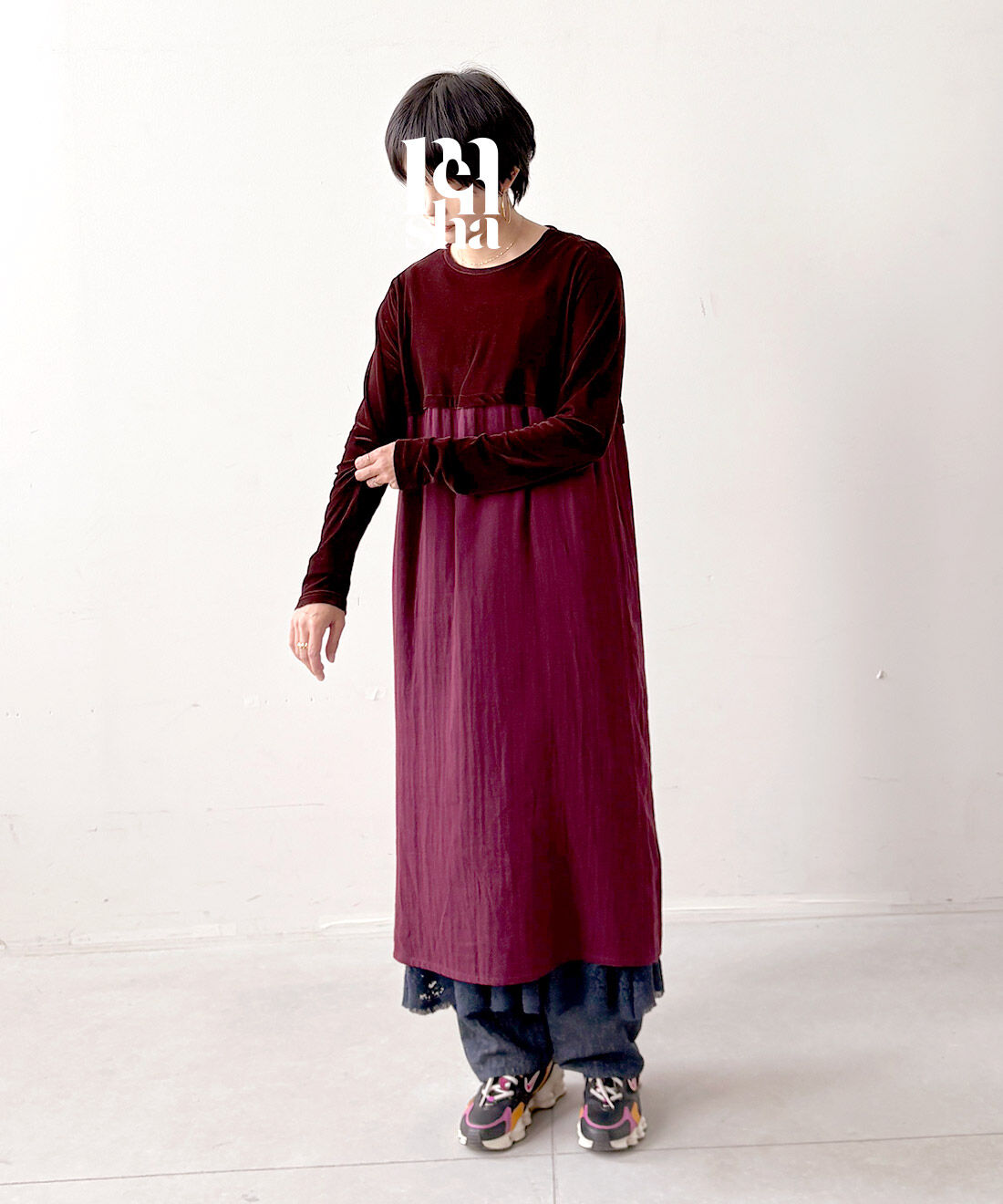 mensha!|まるでデニム！？デニガーゼパンツとチュールレースとガーゼのキャミワンピースのコーディネート