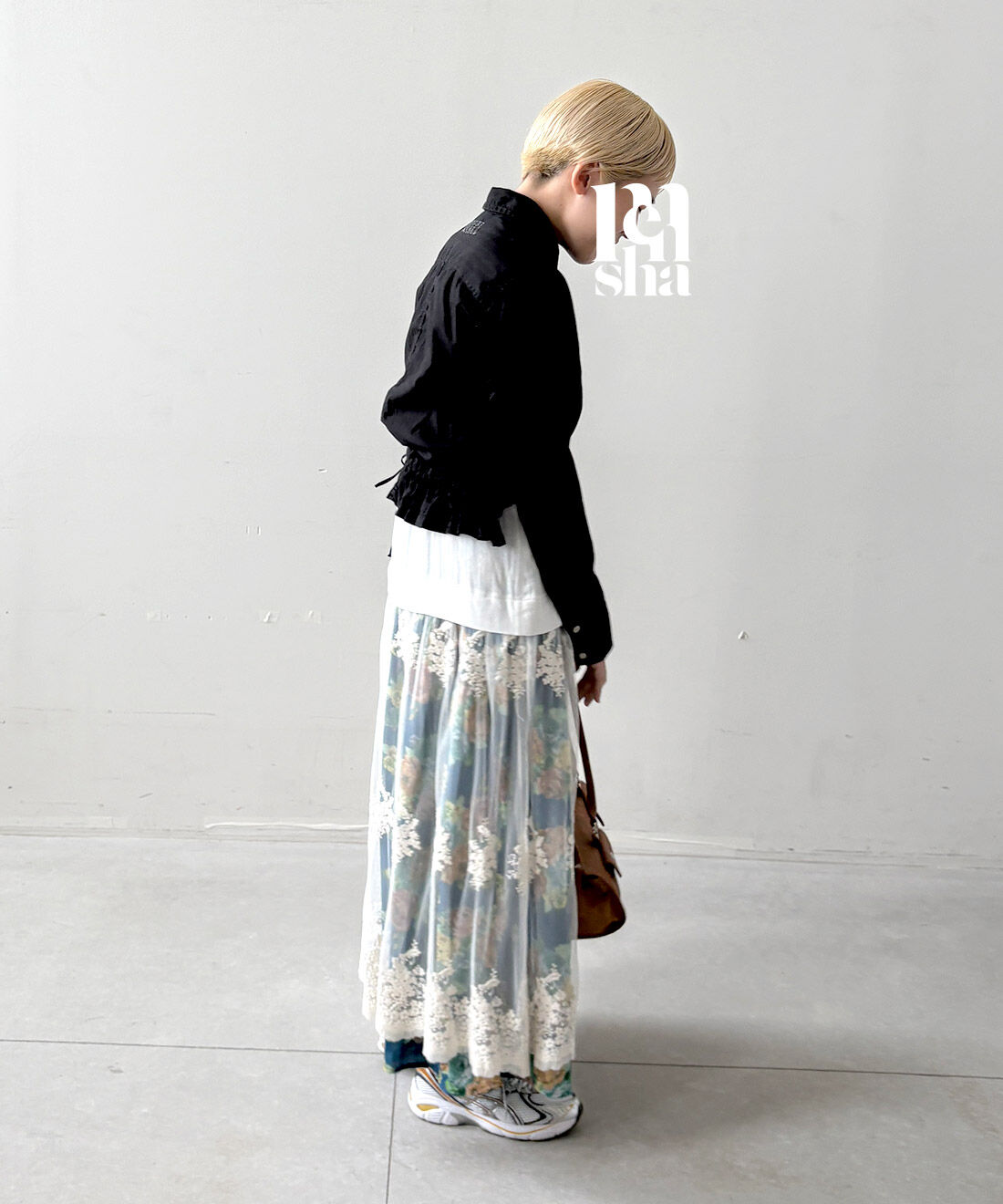 mensha!|チュールレースとガーゼのキャミワンピースのコーディネート