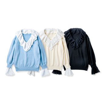 mensha! | まるでレイヤード ガーゼブラウスを着たみたいな2-WAYニット