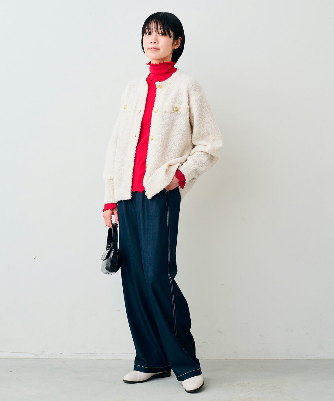 Live in  comfort|リブ イン コンフォート 上品で気分が上がる 洗えるニットアウター