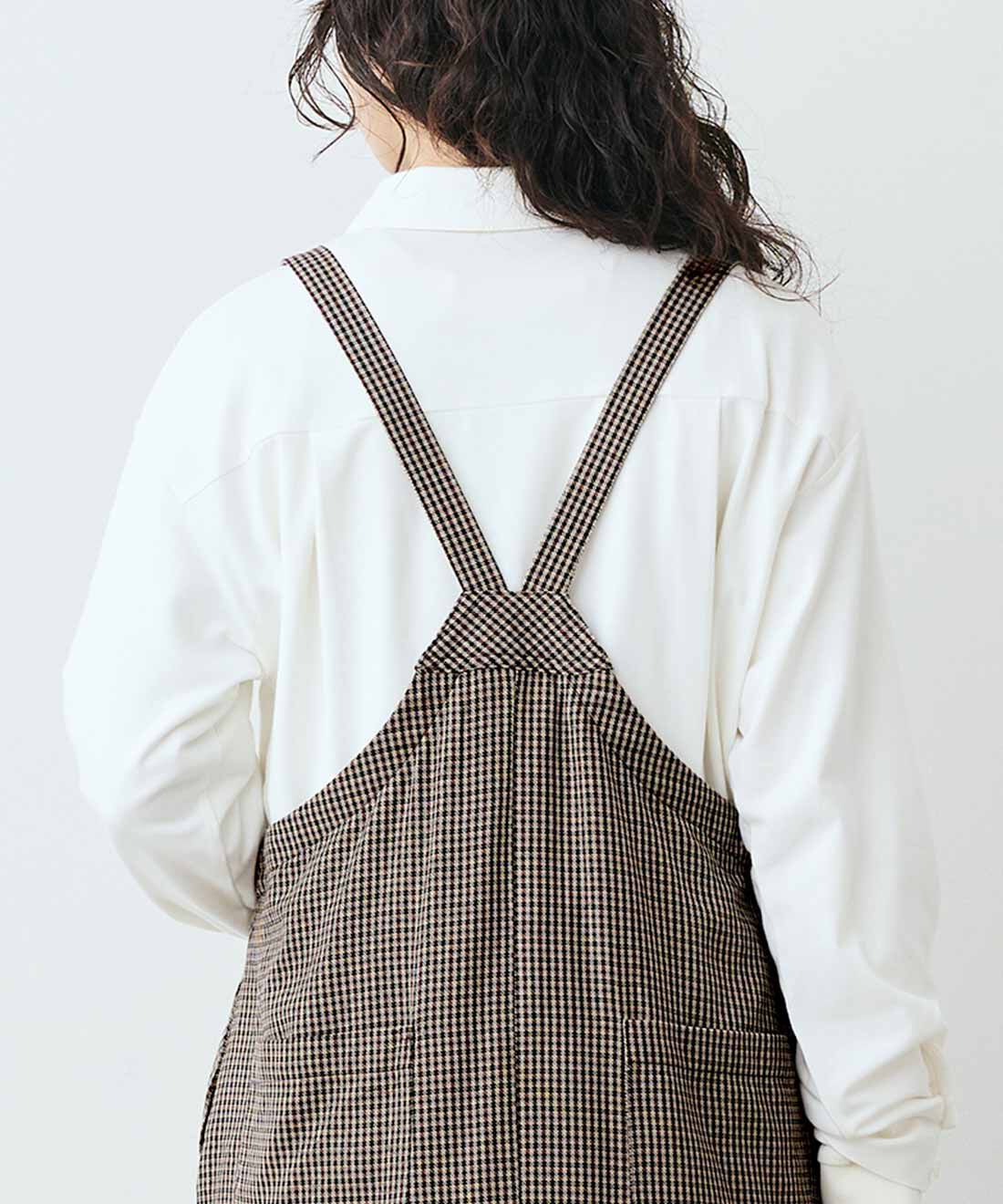 Live in  comfort|リブ イン コンフォート ざばっと着るだけで ぬくぬくしあわせな裏ボアライトジャンパースカート|BACK