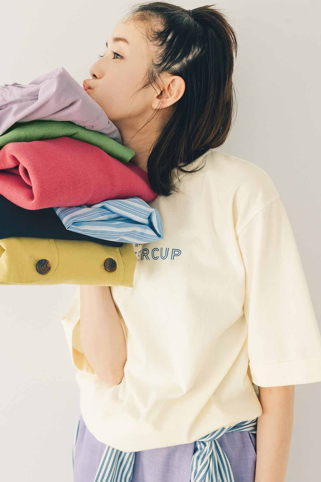 Live in comfort［リブインコンフォート］|リブ イン コンフォート×500色の色えんぴつコラボ トルコオーガニックコットン五分袖Tシャツ