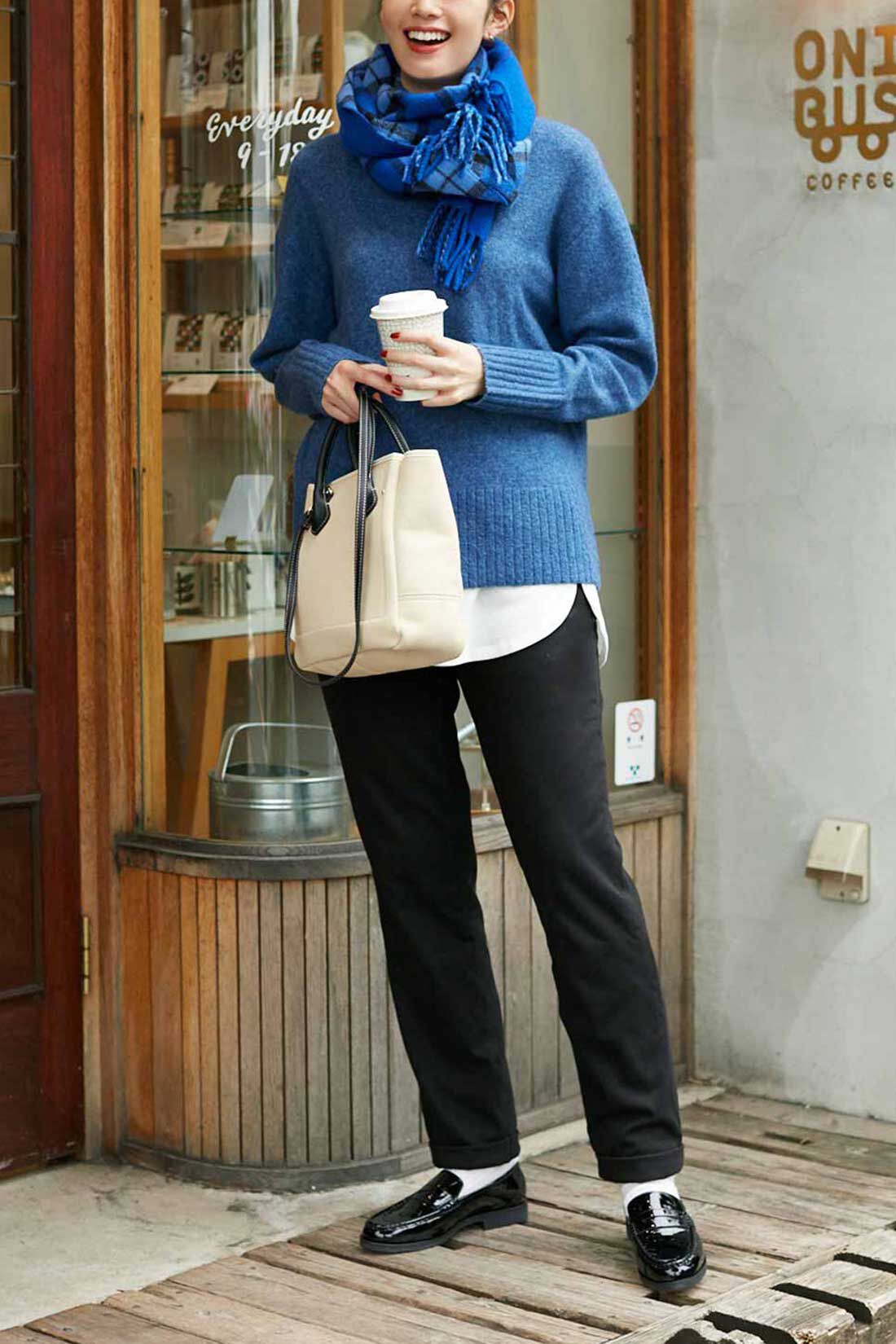 Live in  comfort|リブ イン コンフォート　きれい見えなのにしっかり暖か　スッキリ裏ボアパンツ〈チェック〉