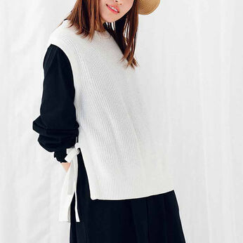 Live in  comfort | オーガニックコットンニットベスト　リブイン