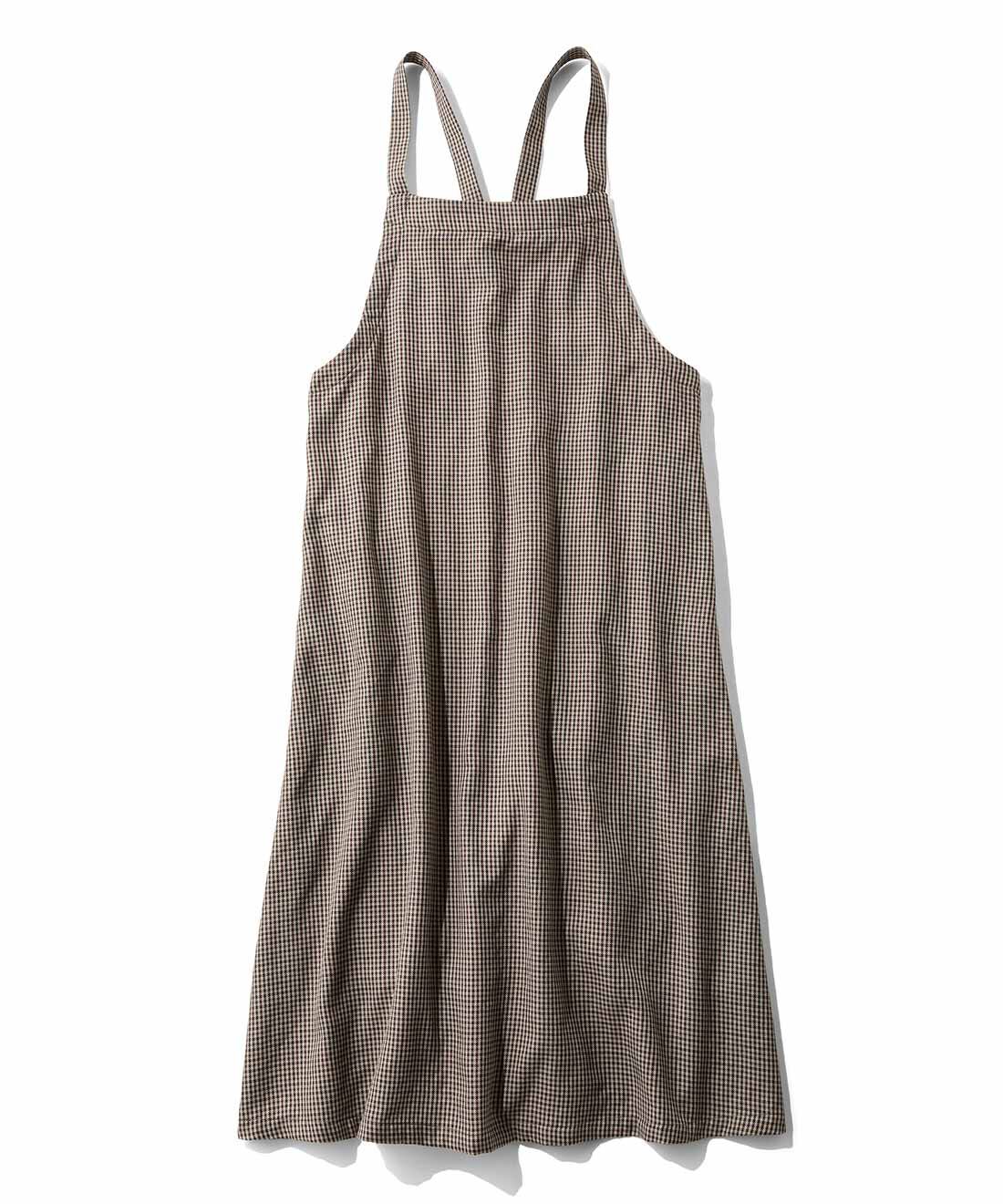 Live in  comfort|リブ イン コンフォート ざばっと着るだけで ぬくぬくしあわせな裏ボアライトジャンパースカート|ブラウンチェック