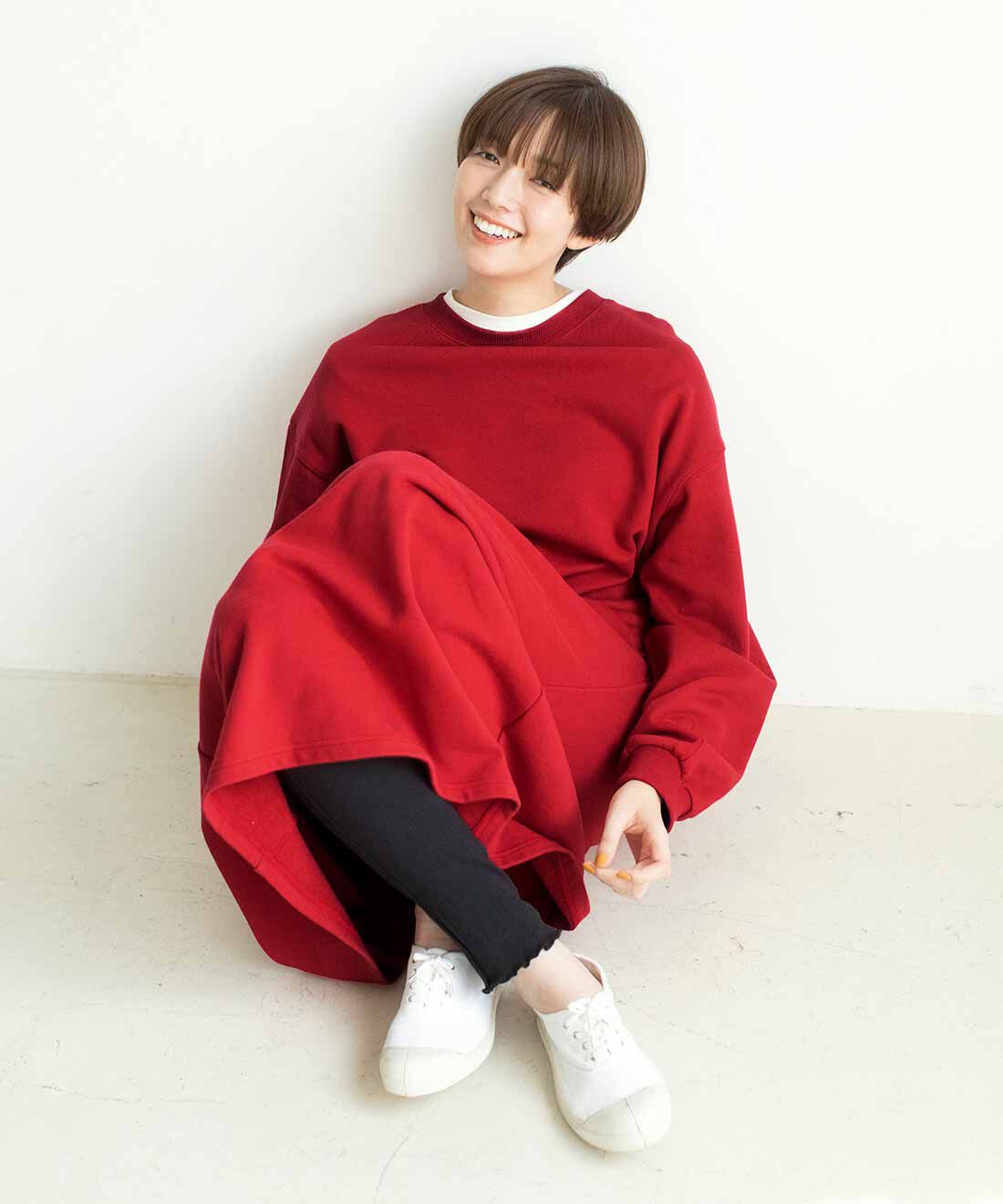 Live in  comfort|リブ イン コンフォート 栞里ちゃんとつくった シルエットにこだわった 着心地らくちん裏毛デザインワンピース（WEBサイズ）