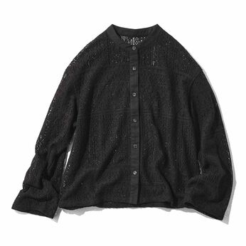Live in  comfort | 綿混素材のレースシャツ〈ＢＫ〉リブイン