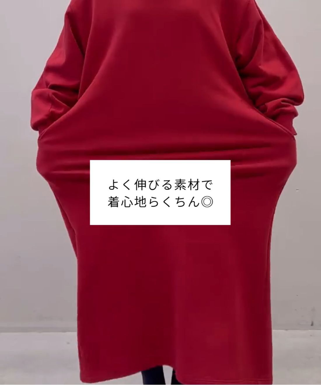 リブ イン コンフォート 栞里ちゃんとつくった シルエットにこだわった 着心地らくちん裏毛デザインワンピース