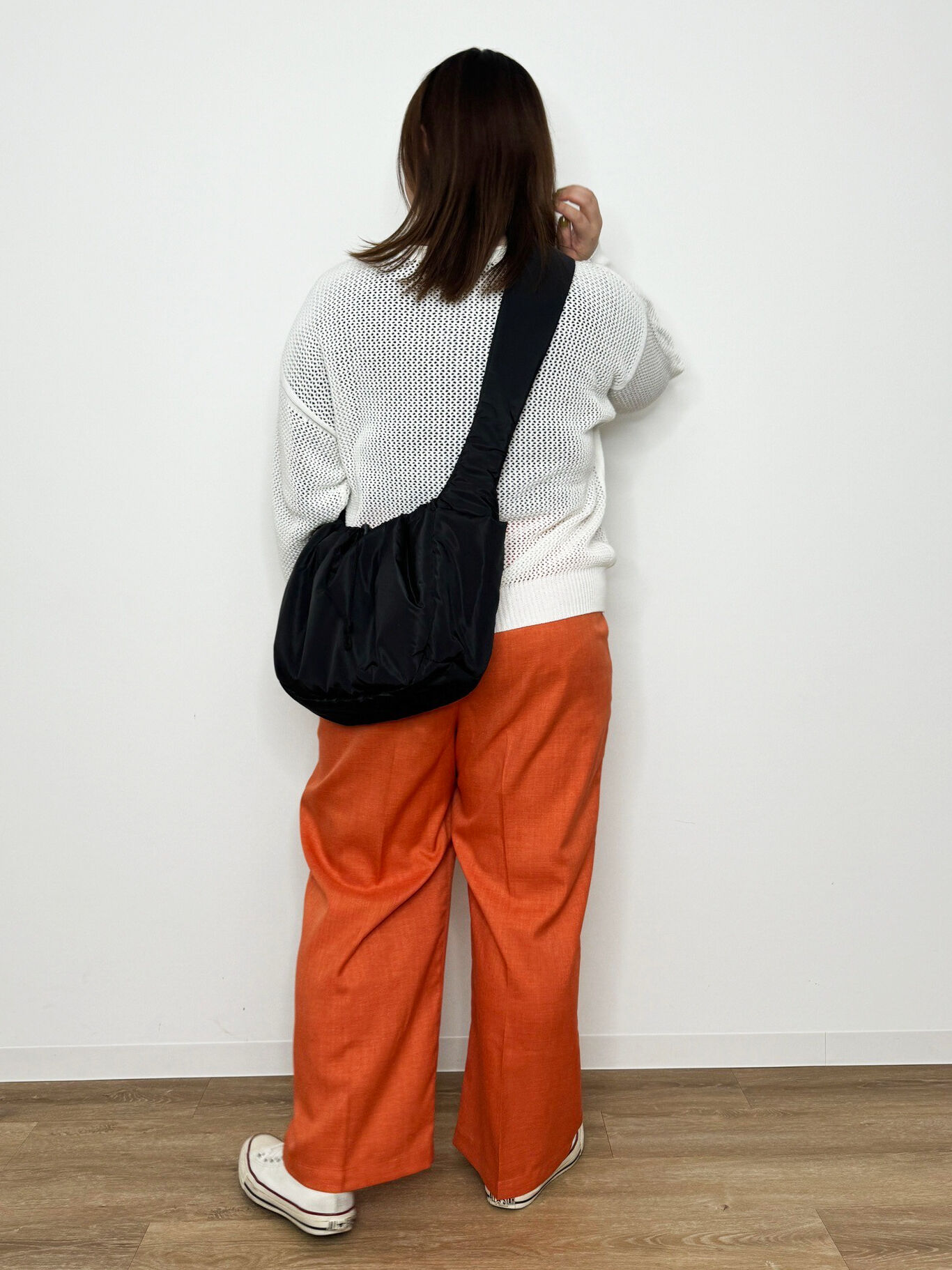 Live in  comfort|綿１００透かし編みニット〈ＷＨ〉リブインのコーディネート