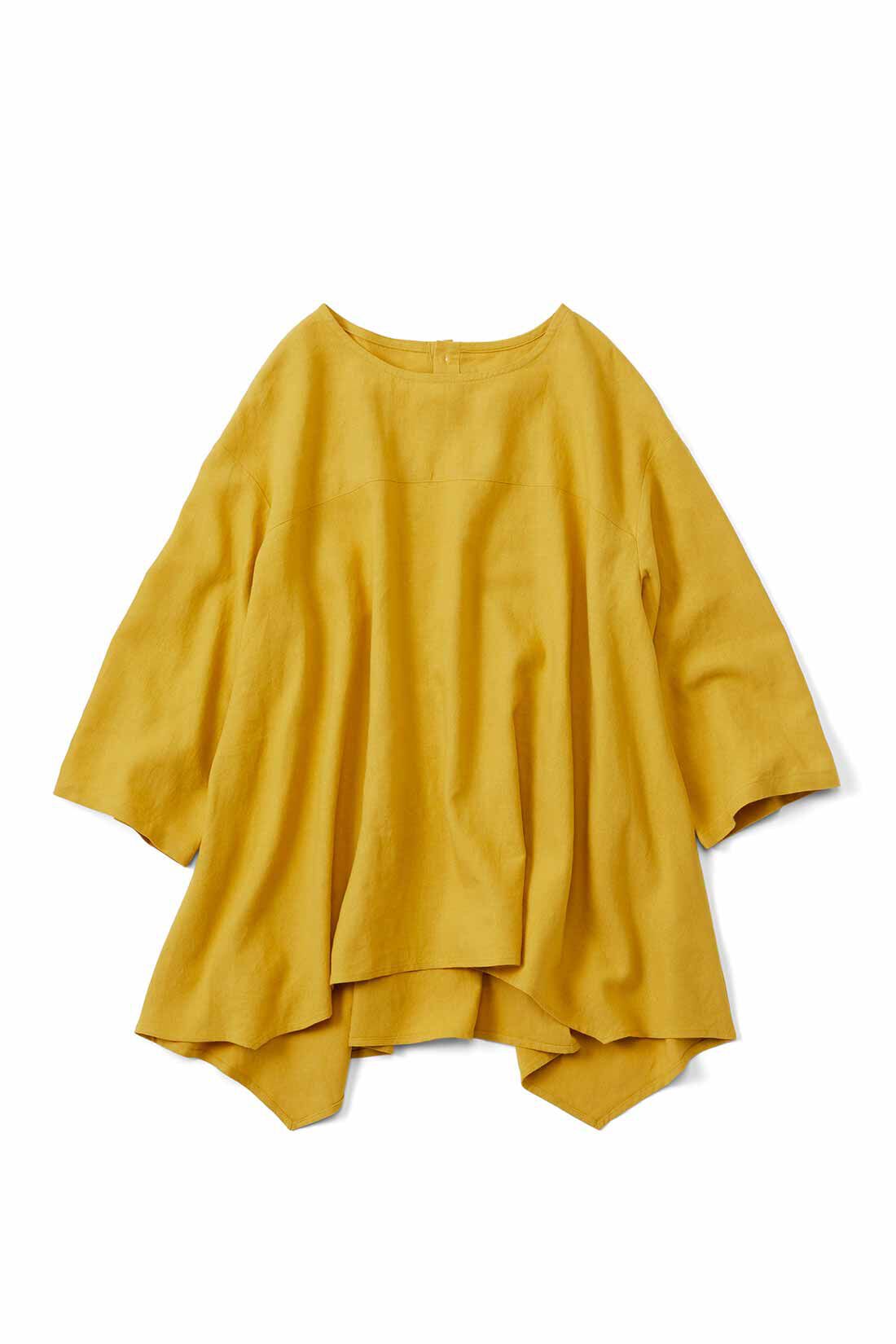Live in comfort［リブインコンフォート］|リブ イン コンフォート はまじとコラボ 揺れるヘムラインを楽しむ麻混トップス