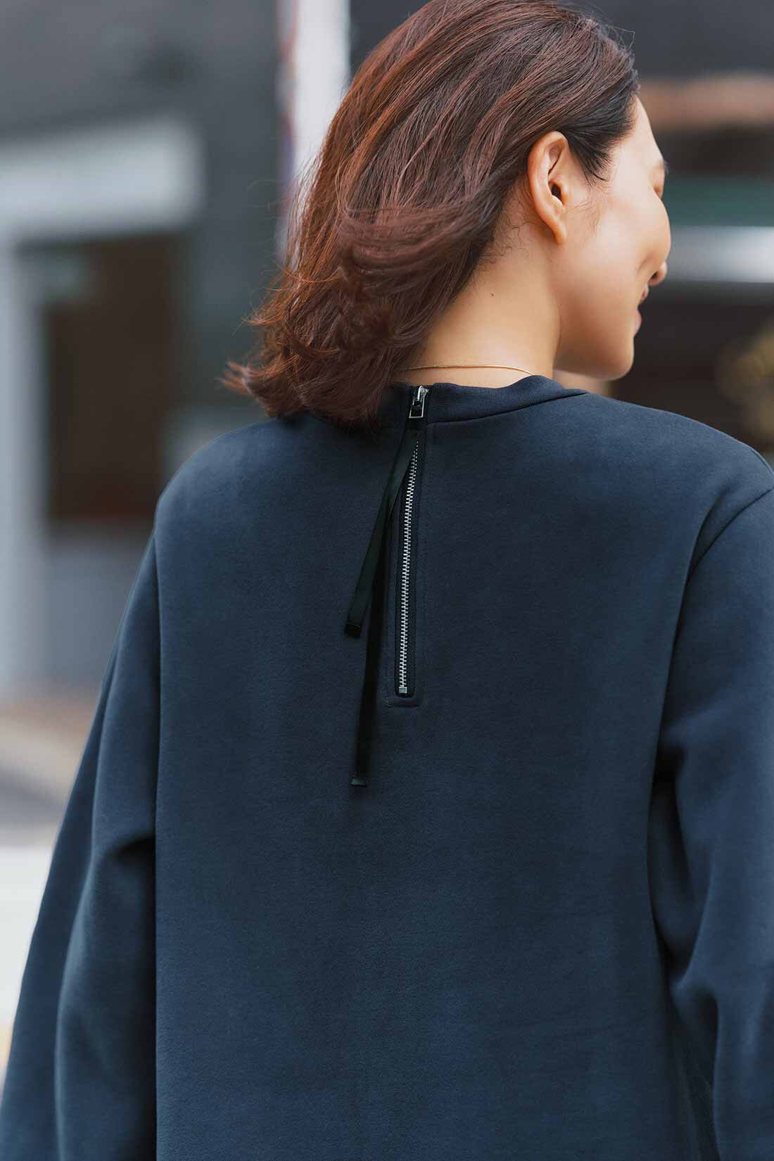 Live in comfort［リブインコンフォート］|リブ イン コンフォート 異素材遣いで品のよい 裏起毛カットソーワンピース