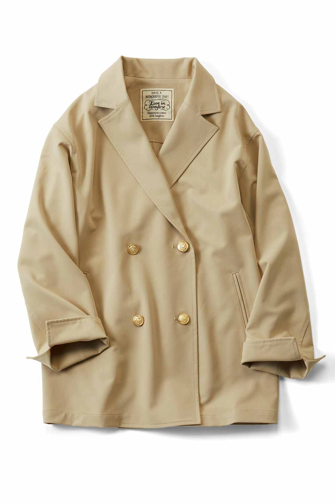 Live in  comfort|リブ イン コンフォート　オンでもオフでも週7活躍！ きれいだねジャケット〈ベージュ〉|〈ベージュ〉袖は折り返しやすい仕様で、さらに抜け感アップ。