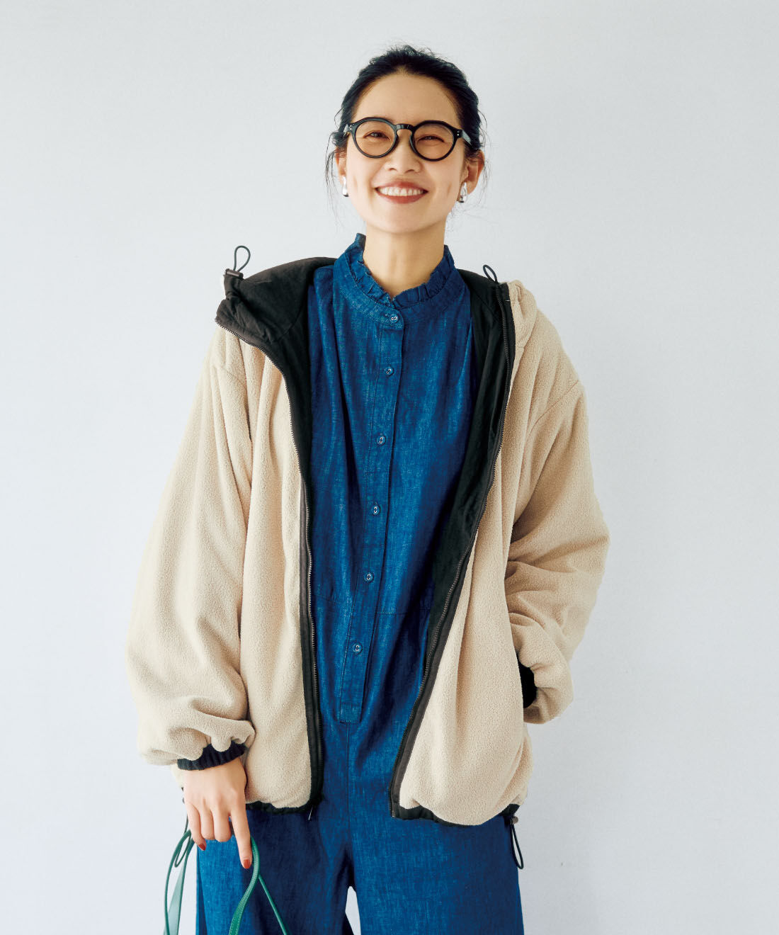 Live in comfort［リブインコンフォート］|リブ イン コンフォート はまじとコラボ ふわっと着心地もあたたかな 撥水リバーシブルパーカーブルゾン〈ブラック〉