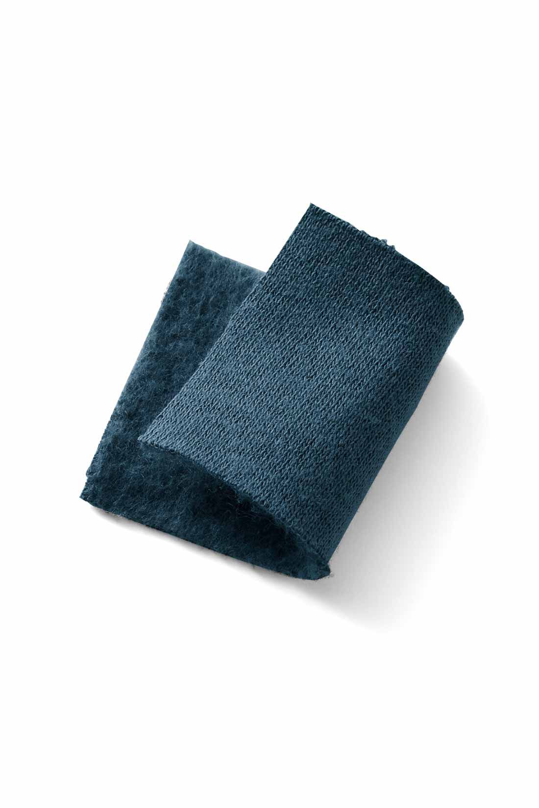 Live in comfort［リブインコンフォート］|リブ イン コンフォート 異素材遣いで品のよい 裏起毛カットソーワンピース|ふっくら肉厚であたたかな裏起毛素材。軽くてケアも簡単。