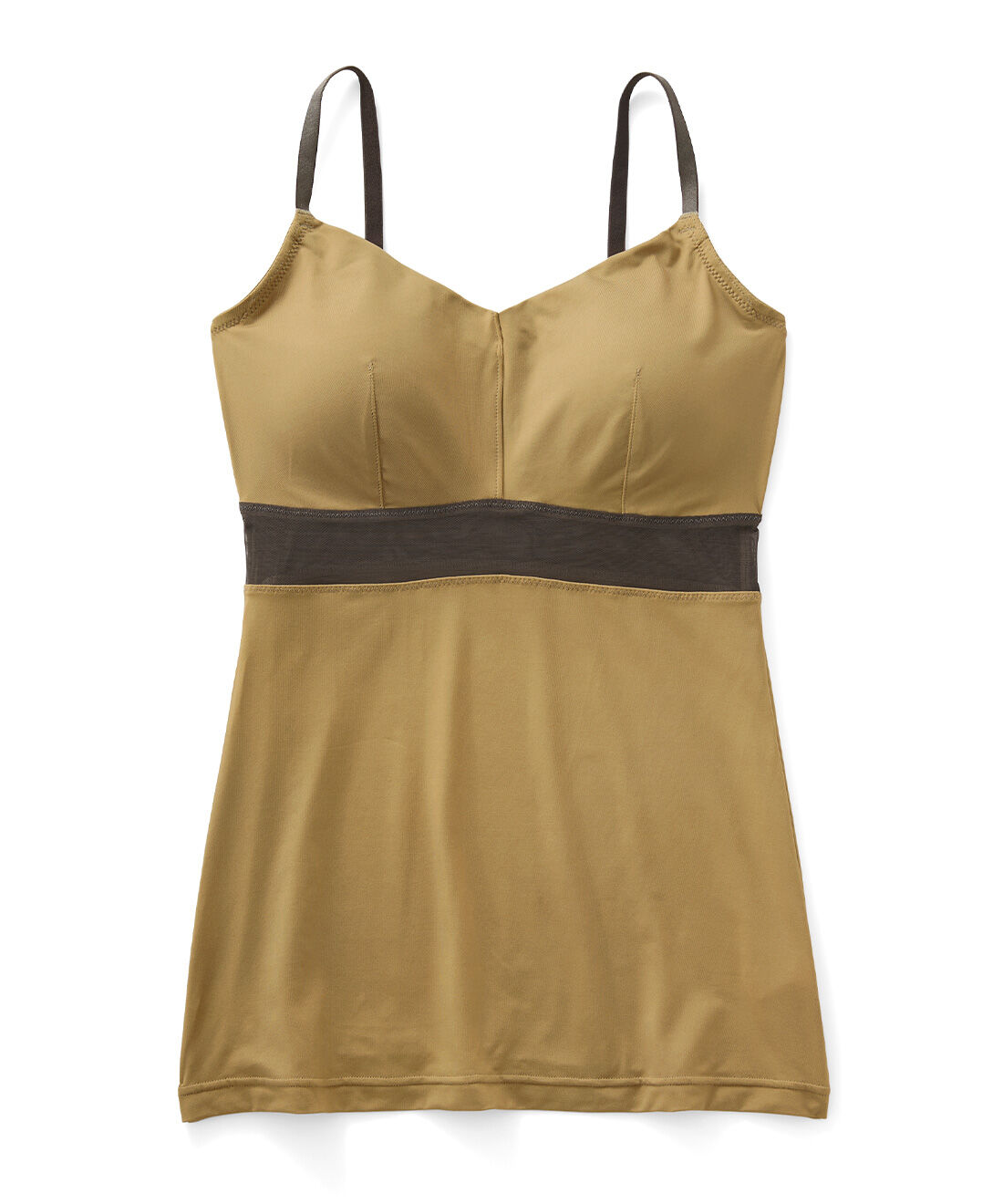 flufeel|バストアンダー軽やかフィット 小粋なバイカラーで華奢（きゃしゃ）見え印象 ハンサム顔のブラキャミソールの会|〈マスタードイエロー×ブラック〉