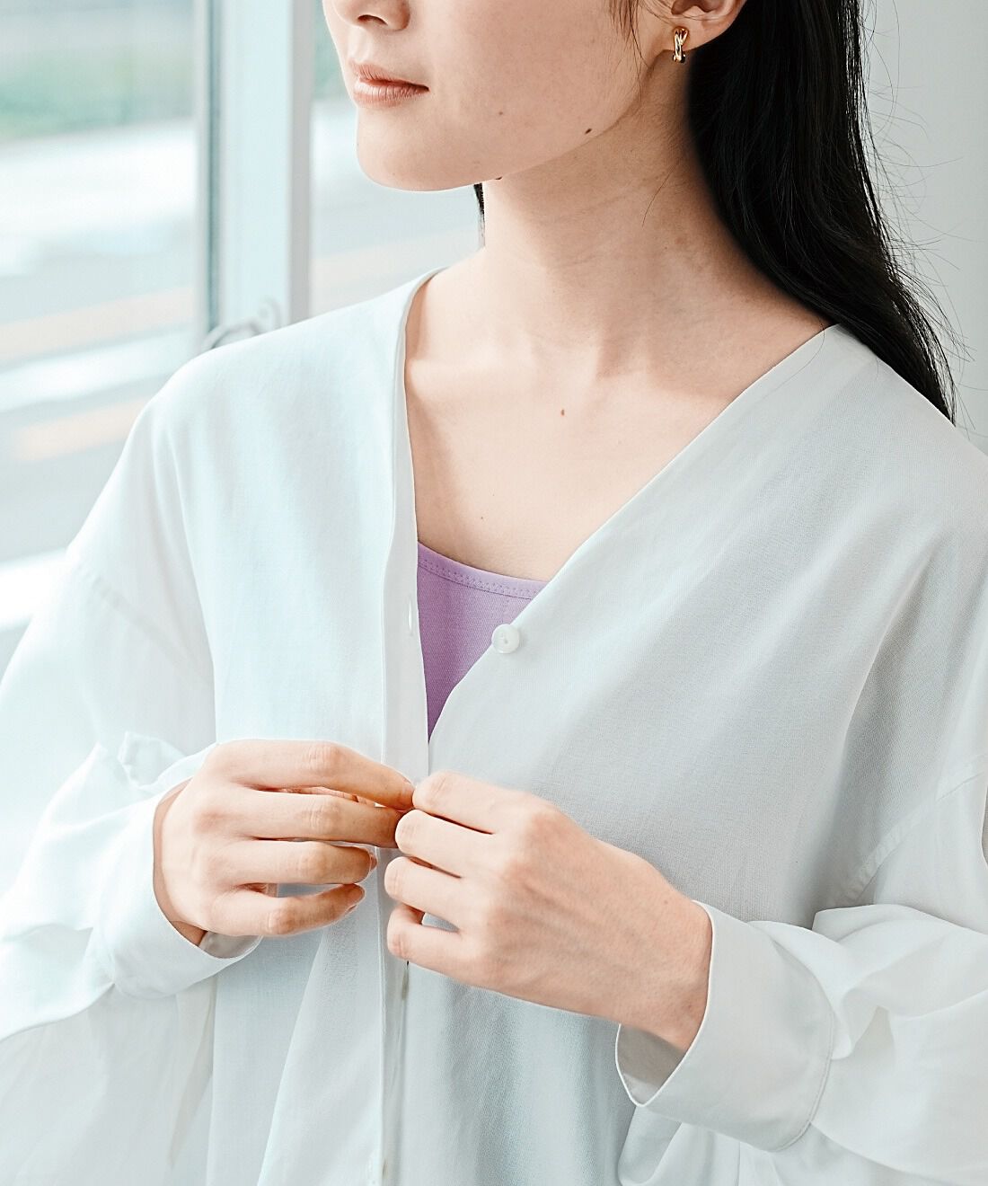 flufeel［フラフィール］|ブラ苦手さんのためのフロントホックでやさしくホールド　２４時間着られる綿混バストインナーの会|綿混素材で肌ざわりよく、快適に着用できます。