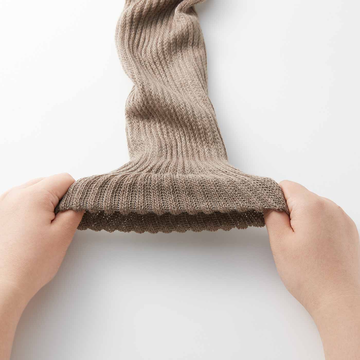 flufeel|ぐーんと伸びて包み込む シルク混×ウール混の二重仕立てレッグウォーマー