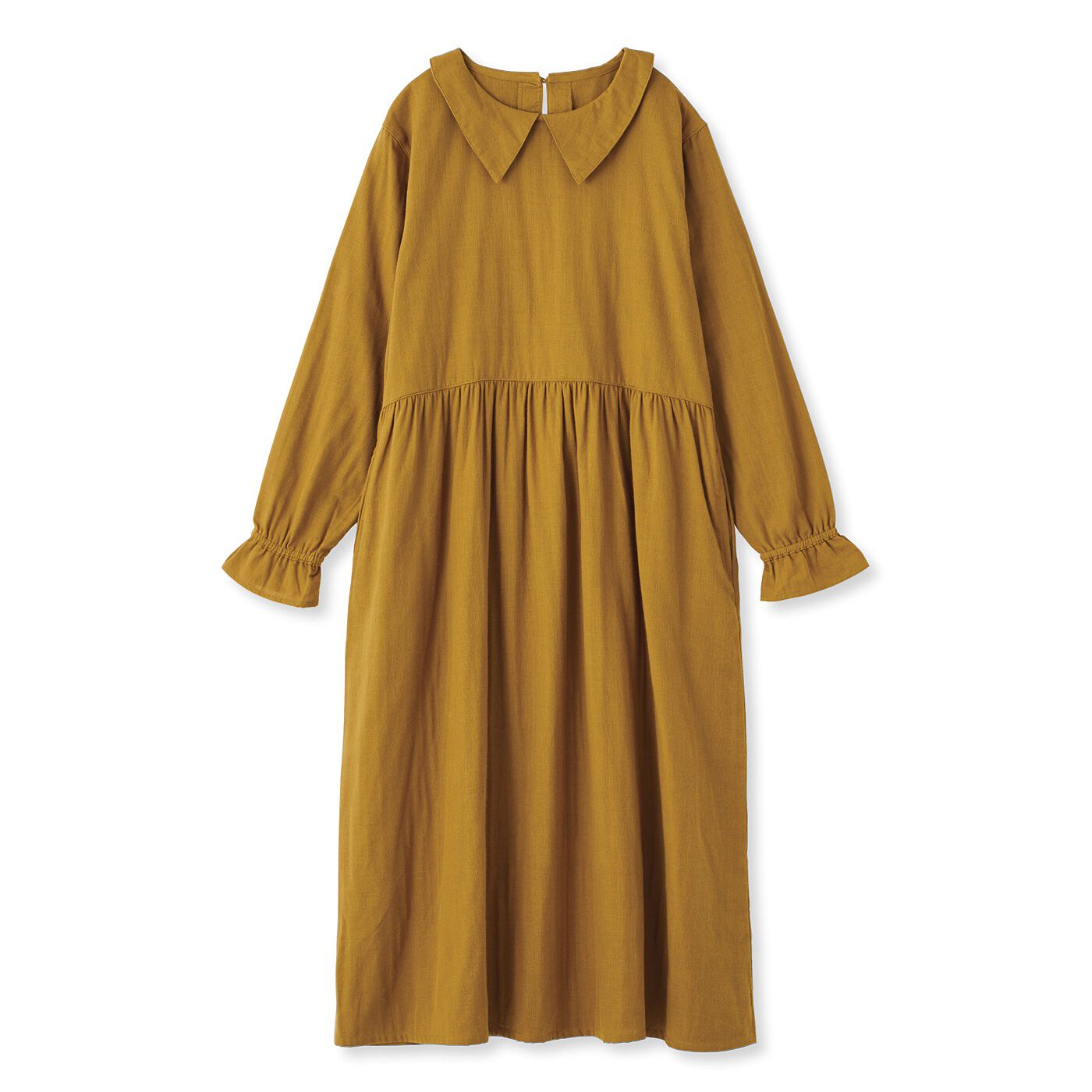 flufeel|ユルセルフ　何もしたくない日の味方 綿１００％のダブルガーゼワンピースの会|〈マスタード〉