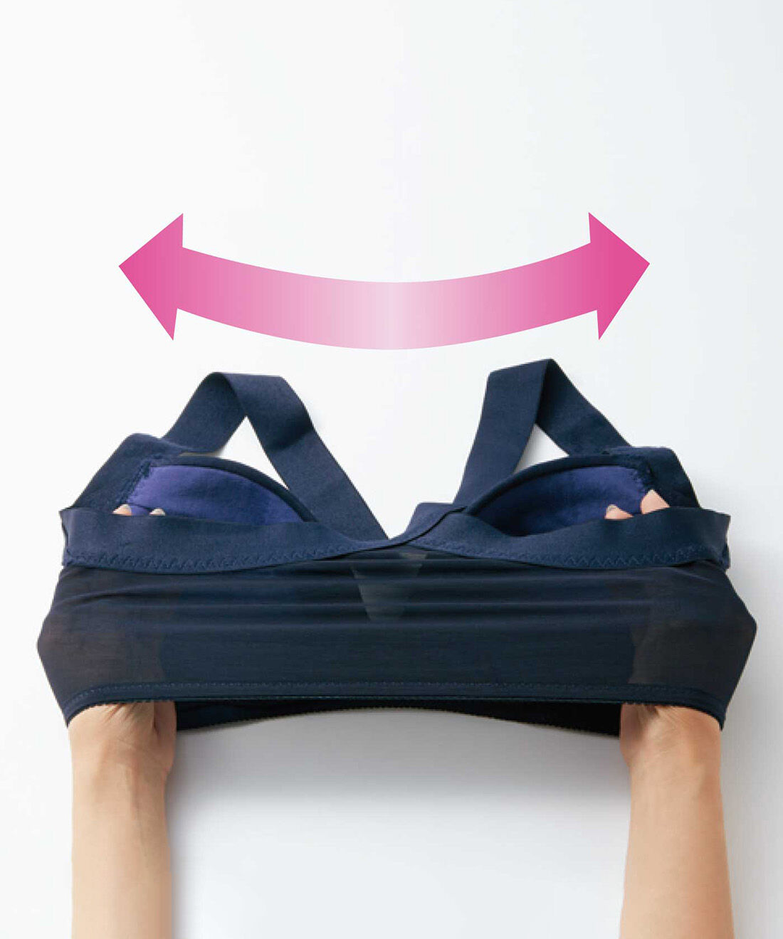 flufeel|肩甲骨をらくらく意識で背筋ピン！ ノンワイヤーヨガ気分ブラ〈ベーシックカラー〉の会|背中のパワーネットは薄手でのびやか。