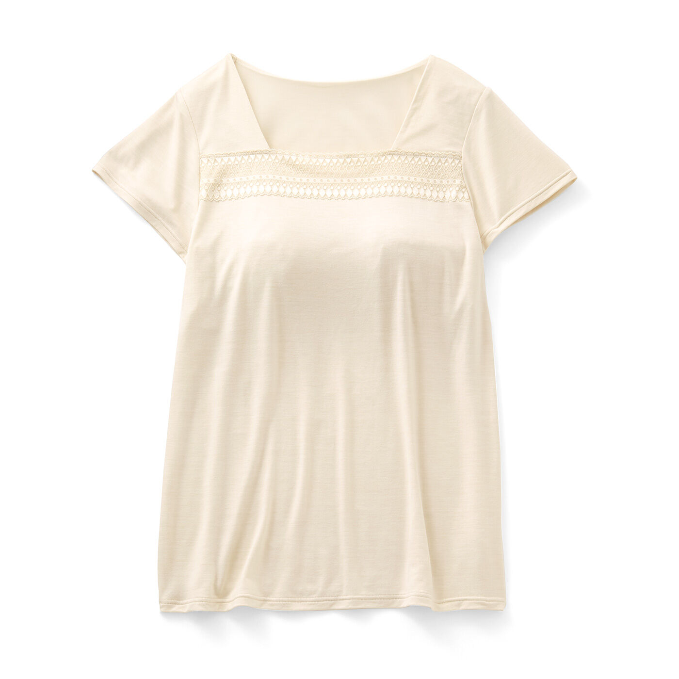 flufeel|アラフォーからの胸悩み対策 苦手な締め付けを忘れる肌心地 カップ付きトップスの会|〈クリーム〉