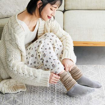 flufeel | 足もとシルク85％以上重ね着見えロングソックス